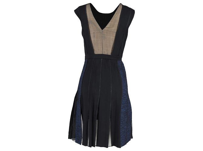 Vestido sin mangas con paneles Sportmax en algodón azul - vista 3