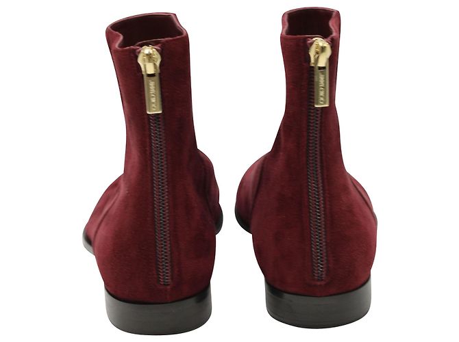 Botines Jimmy Choo en ante granate Castaño Roja - vista 4