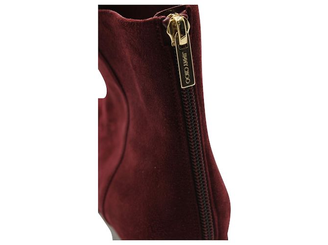 Botines Jimmy Choo en ante granate Castaño Roja - vista 5