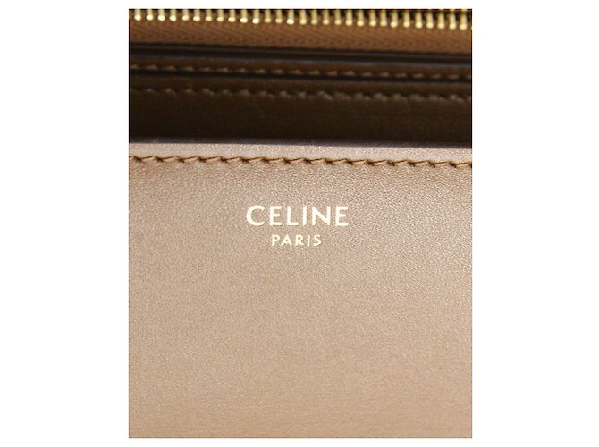 Céline Borsa Celine Medium Box in Pelle di vitello Marrone Beige - vista 15