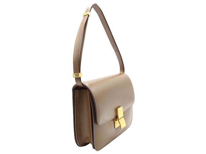 Céline Borsa Celine Medium Box in Pelle di vitello Marrone Beige - vista 2