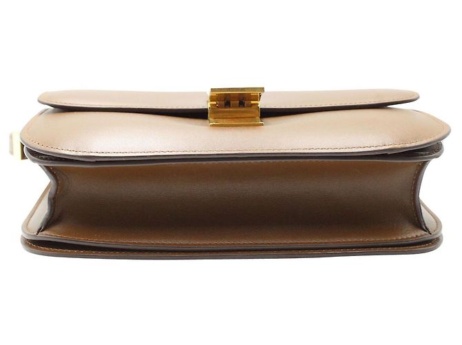 Céline Borsa Celine Medium Box in Pelle di vitello Marrone Beige - vista 5