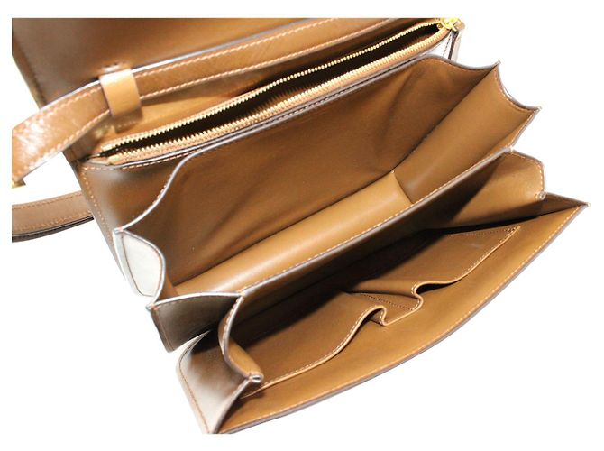 Céline Borsa Celine Medium Box in Pelle di vitello Marrone Beige - vista 6