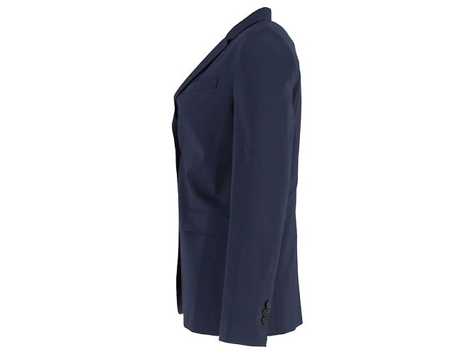 Theory Single-Breasted Blazer Jacket in Navy Blue Polyester - view 2