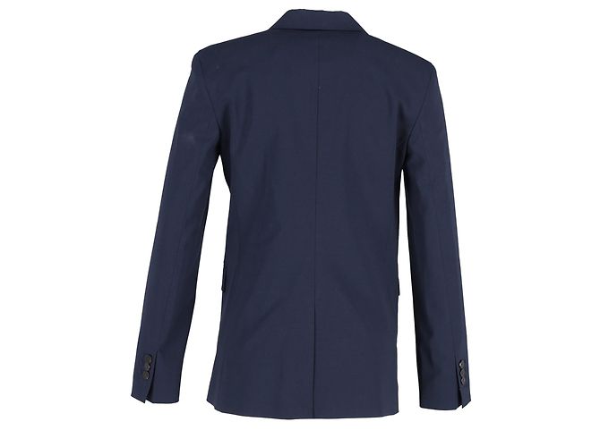 Theory Single-Breasted Blazer Jacket in Navy Blue Polyester - view 3