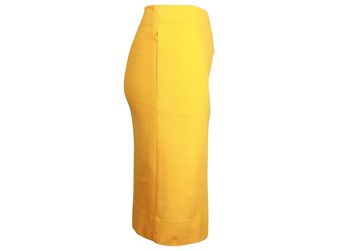 Falda lápiz Diane Von Furstenberg en viscosa amarilla Amarillo - vista 2