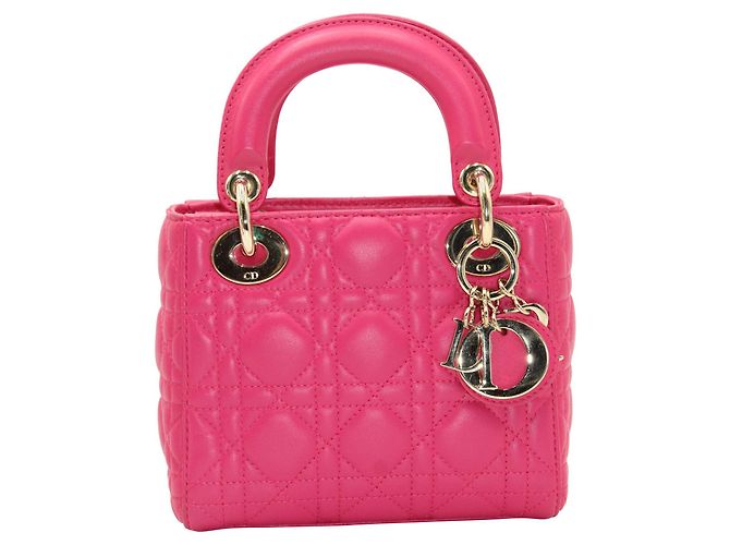 Lady Dior Mini in Pink Cannage Lambskin Leather - view 10