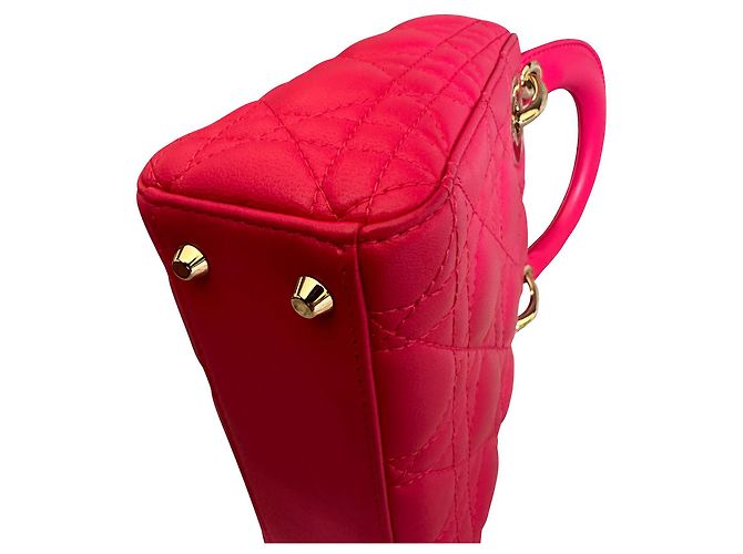 Lady Dior Mini in Pink Cannage Lambskin Leather - view 11