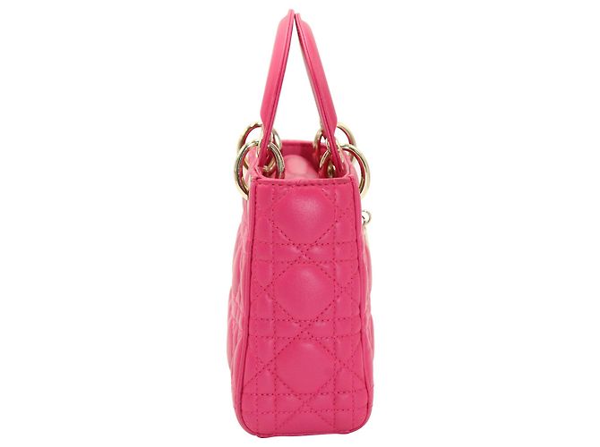 Lady Dior Mini in Pink Cannage Lambskin Leather - view 13