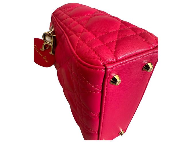 Lady Dior Mini in Pink Cannage Lambskin Leather - view 14