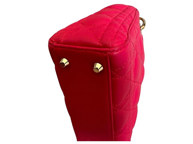 Lady Dior Mini in Pink Cannage Lambskin Leather - view 16