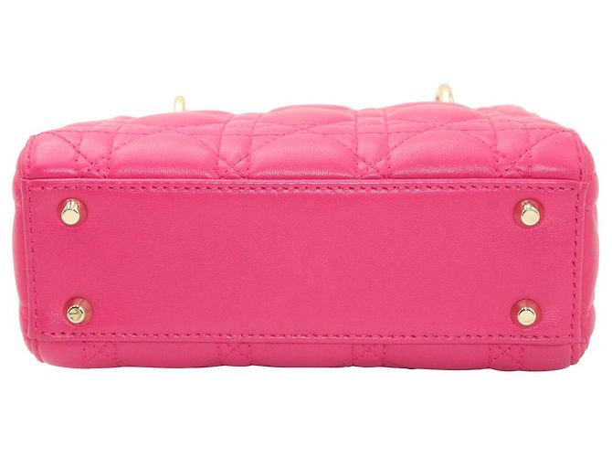 Lady Dior Mini in Pink Cannage Lambskin Leather - view 2