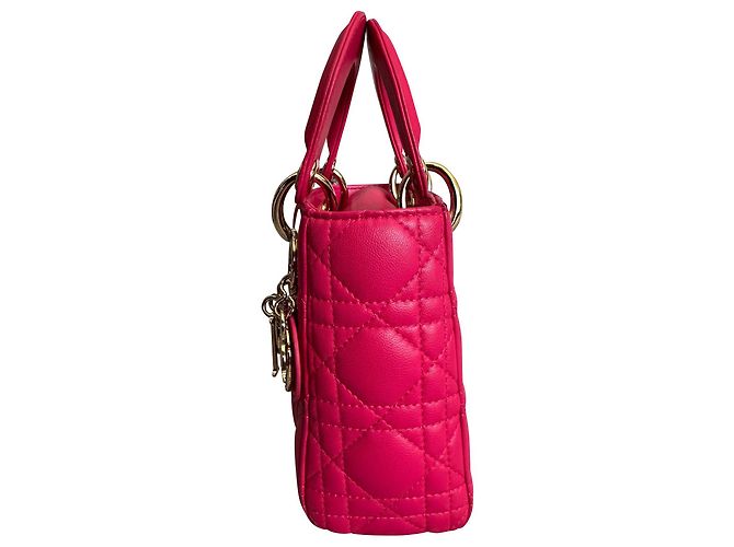Lady Dior Mini in Pink Cannage Lambskin Leather - view 20