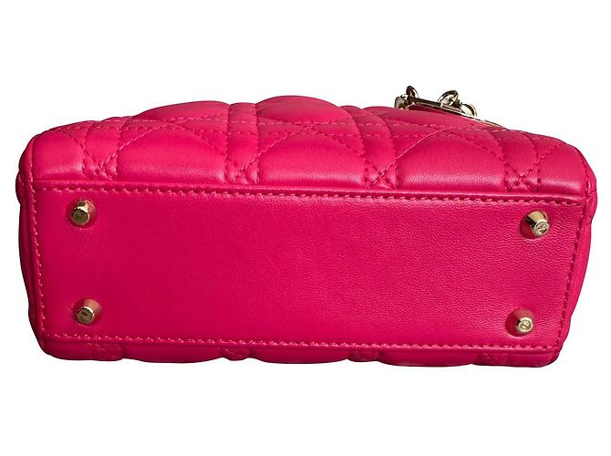 Lady Dior Mini in Pink Cannage Lambskin Leather - view 21