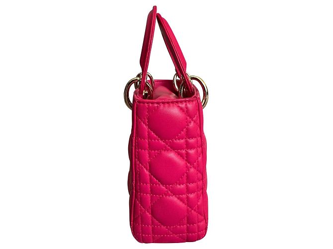 Lady Dior Mini in Pink Cannage Lambskin Leather - view 22