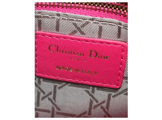 Lady Dior Mini in Pink Cannage Lambskin Leather - view 4