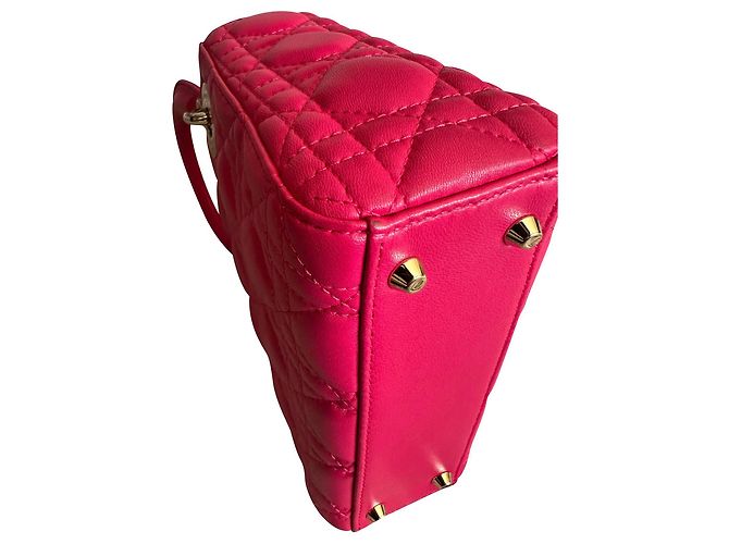Lady Dior Mini in Pink Cannage Lambskin Leather - view 6