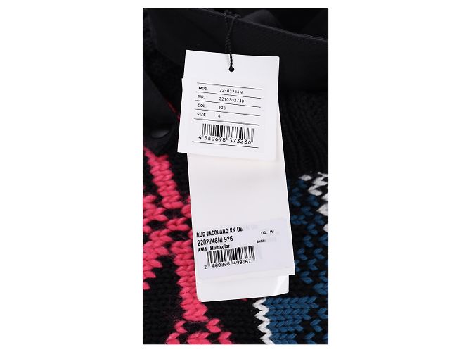 Sacai Jacquard Hooded Jacket in Multicolor Cotton - view 5
