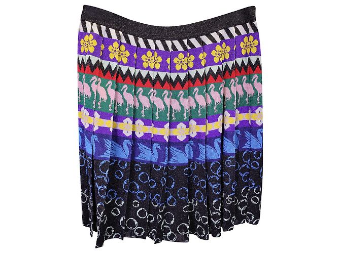 Gonna a pieghe Mary Katrantzou in viscosa multicolor Stampa python - vista 2