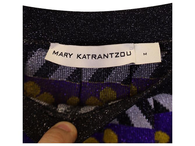 Gonna a pieghe Mary Katrantzou in viscosa multicolor Stampa python - vista 3