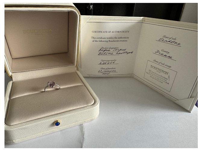 Set Boucheron Amethyst Serpent Anello Collana e Bracciale Oro Bianco - vista 14