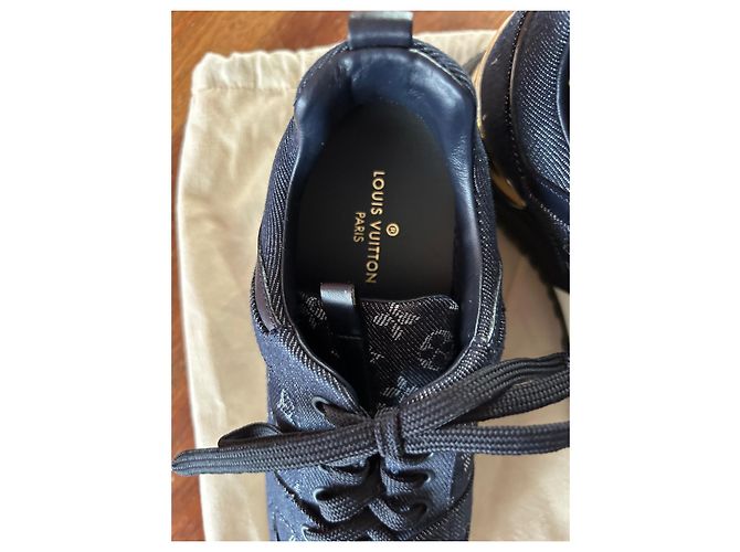 Sneakers Louis Vuitton in denim blu navy 36 - vista 3