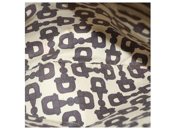 Borsa a tracolla GUCCI Canvas GG Sherry Line Nero Beige Marrone 144388 auth 67062 - vista 11