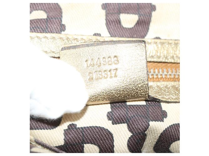 Borsa a tracolla GUCCI Canvas GG Sherry Line Nero Beige Marrone 144388 auth 67062 - vista 12