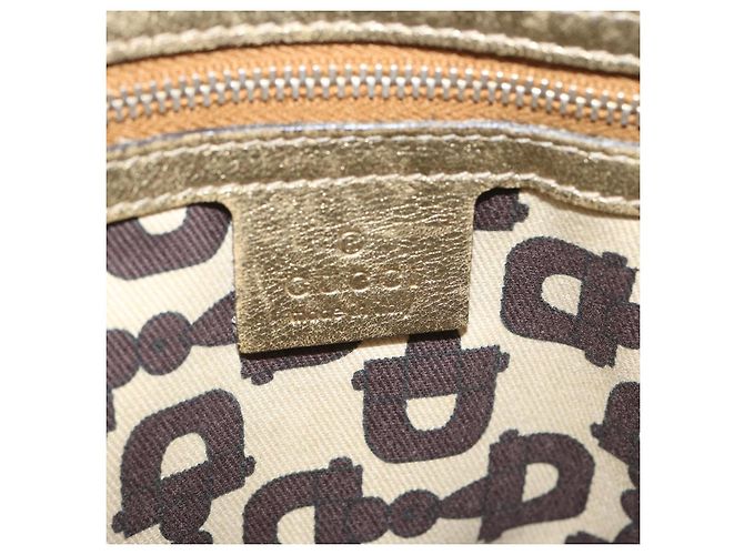 Borsa a tracolla GUCCI Canvas GG Sherry Line Nero Beige Marrone 144388 auth 67062 - vista 17