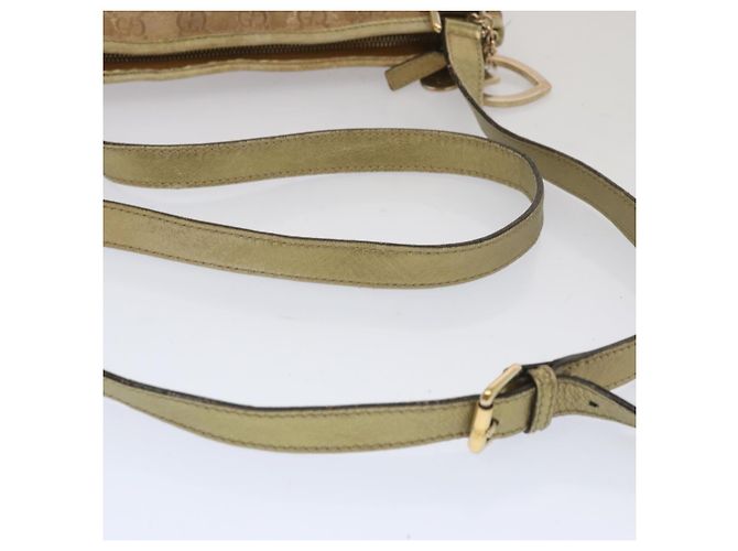 Borsa a tracolla GUCCI Canvas GG Sherry Line Nero Beige Marrone 144388 auth 67062 - vista 7