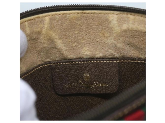 Borsa a spalla GUCCI Canvas Web Sherry Line Rosso Beige 904 02 047 Auth yk10868 - vista 9