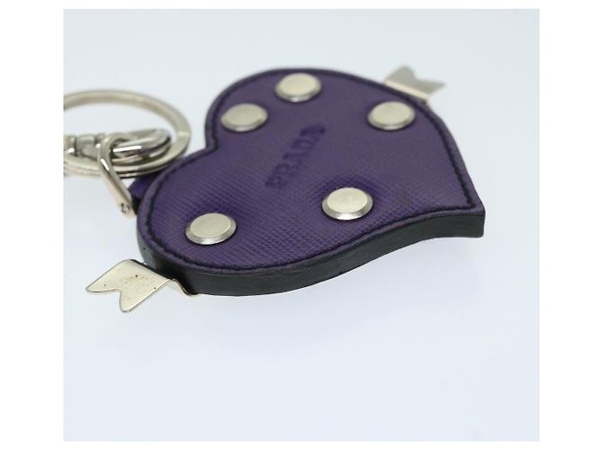 Saffiano PRADA Charm Safiano leather Purple Auth ac2801 - view 5