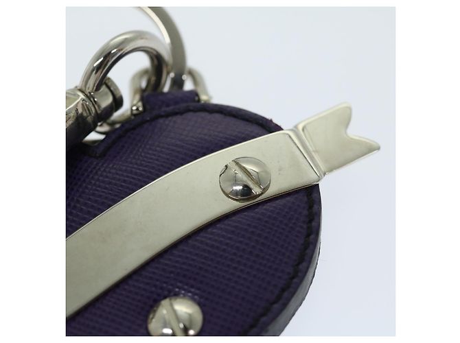 Saffiano PRADA Charm Safiano leather Purple Auth ac2801 - view 6