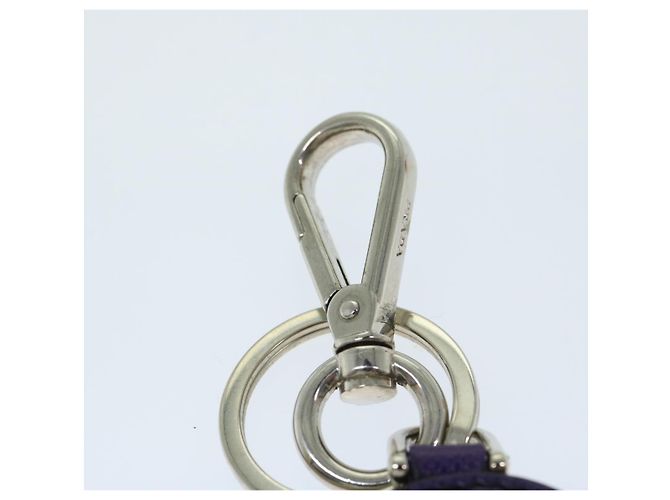 Saffiano PRADA Charm Safiano leather Purple Auth ac2801 - view 7