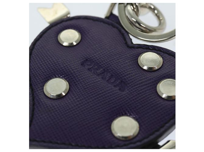 Saffiano PRADA Charm Safiano leather Purple Auth ac2801 - view 8
