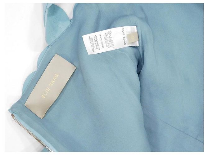 Mono azul de seda y poliéster Elie Saab - vista 5