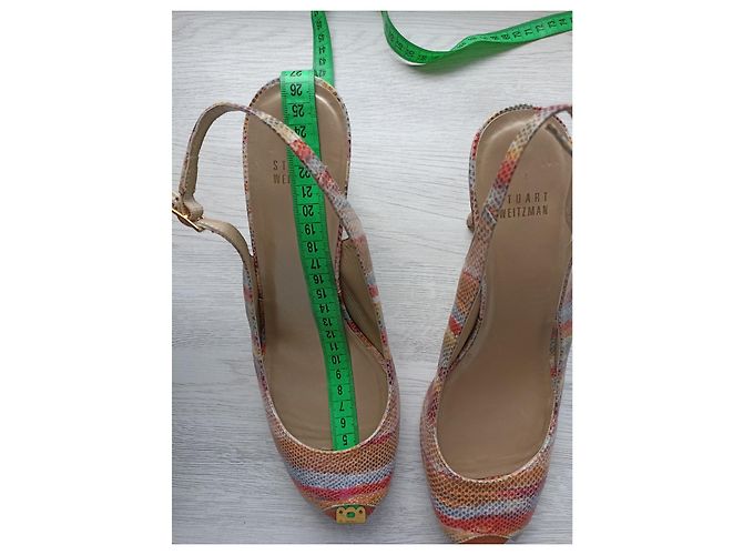 Stuart Weitzman Sandalen mit Absatz aus Leder Schlangenmuster Mehrfarben - Ansicht 5