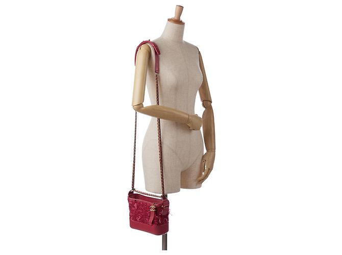 Chanel Rosso Piccolo Tweed Gabrielle Hobo - vista 10