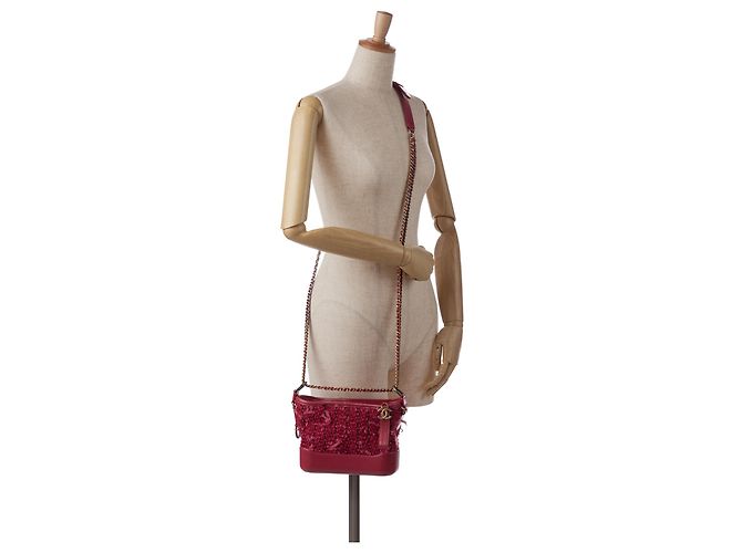 Chanel Rosso Piccolo Tweed Gabrielle Hobo - vista 12