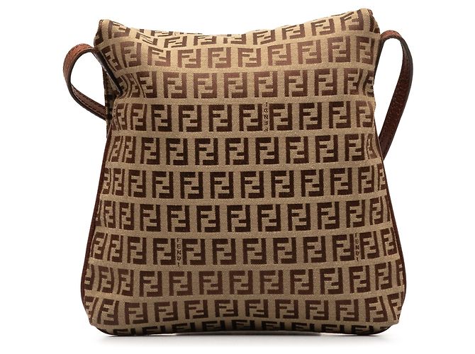 Borsa a tracolla Zucchino marrone di Fendi - vista 3