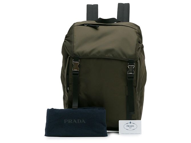 Prada Grüner Tessuto Re-Nylon Montagna Rucksack Dunkelgrün - Ansicht 12