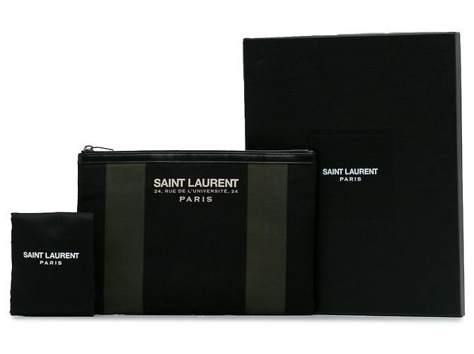 Pochette da spiaggia nera con zip Saint Laurent Nero - vista 11
