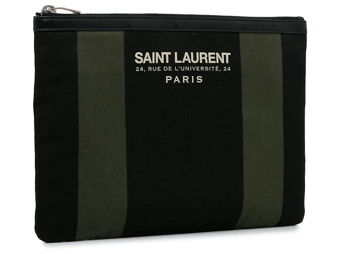 Pochette da spiaggia nera con zip Saint Laurent Nero - vista 2