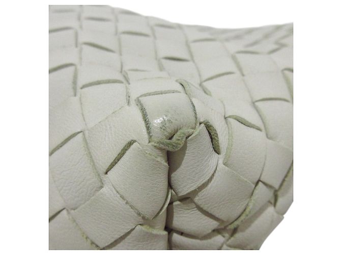 Borsa a tracolla con patta intrecciata bianca di Bottega Veneta Bianco - vista 10