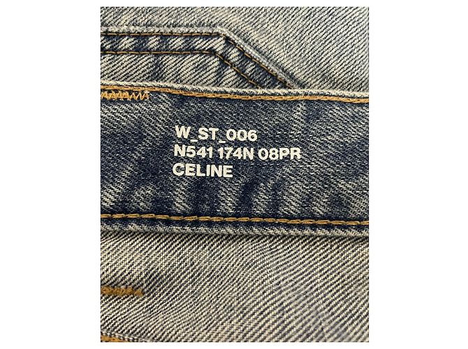 Edge Céline Vaqueros de mezclilla lavados y rasgados Celine en algodón azul - vista 3