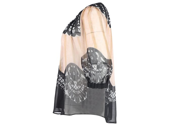 Blusa velata stampata Temperley London in seta multicolore Stampa python - vista 2