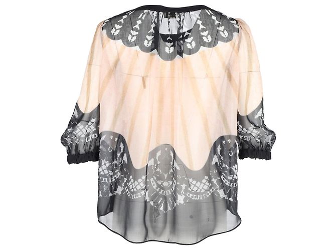 Blusa velata stampata Temperley London in seta multicolore Stampa python - vista 3