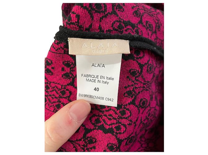 Vestido de punto Alaïa Rose Alhambra de viscosa rosa - vista 3