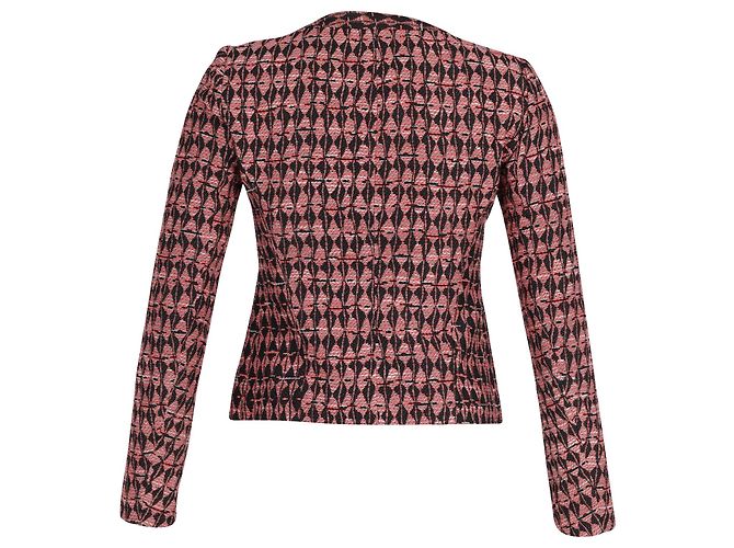 Chaqueta Maje Tweed de algodón rosa - vista 3