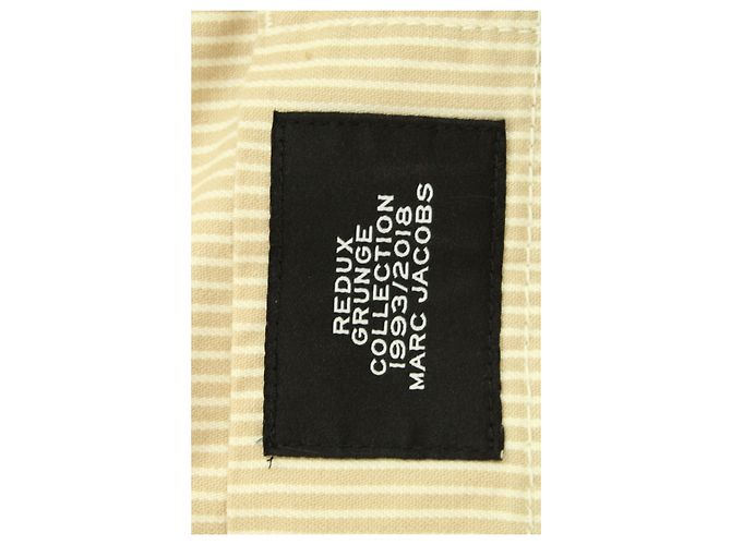 Pantalones a rayas Marc Jacobs en algodón beige Castaño - vista 3